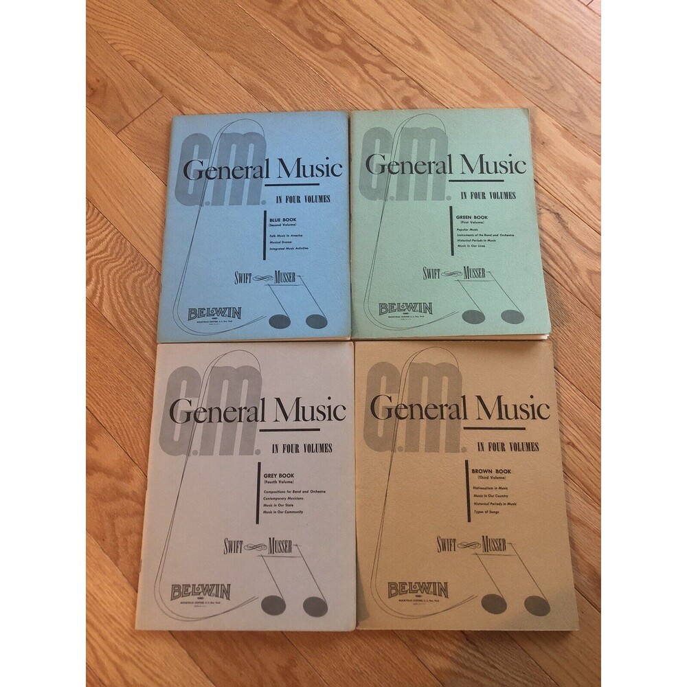 General Music in Four Volumes Collectors Set Belwin Green Blue Brown Gray Copies